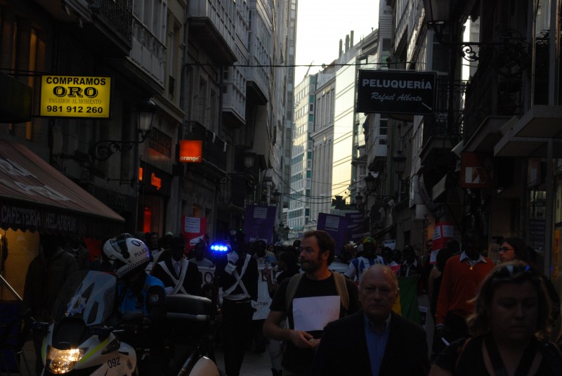 2009-10-18, Octubre, A Coruña, Calle Real, Derechos, Personas, Manifestación, Inmigrantes