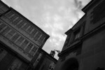 2009-10-10. Lugo, San Froilán, Blanco, Negro, Nubes, Piedra, Galerías, Farola