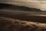 2009, Octubre,Ferrol, Praia de Doniños, Mar, Arena, Montañas, Verde, Azul, Amarillo, Nubes