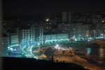 2010-04-26, A Coruña, Abril, Orzán, Paseo Marítimo, Mar, Negro, Blanco, Playa, Noche