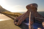 2010, Junio, A Coruña, Paseo Marítimo, Monte de San Pedro, Mar, Amarillo, Marrón, Azul, Pulpo