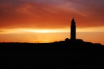 2011-01-09, Enero, A Coruña, Torre de Hércules, Negro, Amarillo, Naranja, Atardecer