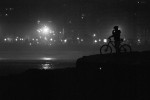 2012-01-18, Enero, A Coruña, Paseo Marítimo, Mar, Bicicleta, Ciudades, Ciclista, Blanco, Negro