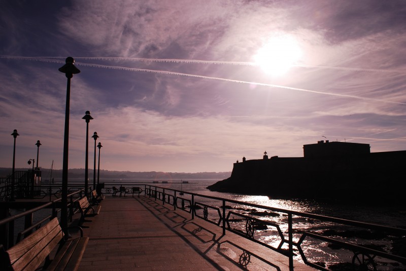 2013-01-26, Enero, A Coruña, Castillo de San Antón, Mar, Azul, Blanco, Negro